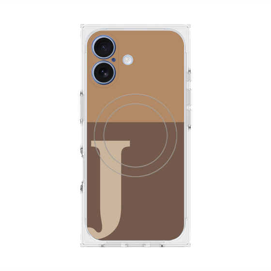 Premium Square Case with MagSafe［ Original - initial two tone - J brown ］