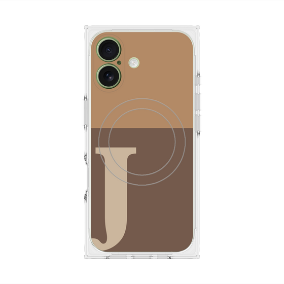 Premium Square Case with MagSafe［ Original - initial two tone - J brown ］
