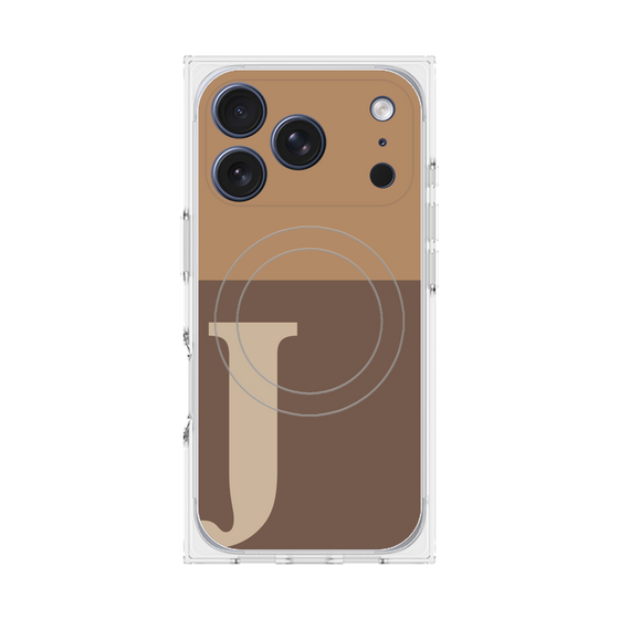 Premium Square Case with MagSafe［ Original - initial two tone - J brown ］