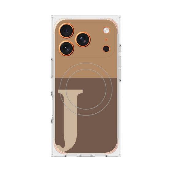 Premium Square Case with MagSafe［ Original - initial two tone - J brown ］
