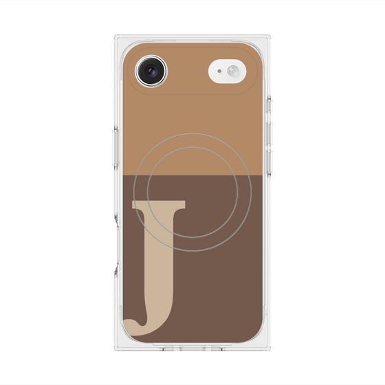 Premium Square Case with MagSafe［ Original - initial two tone - J brown ］