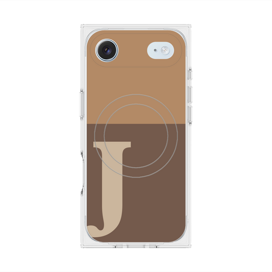 Premium Square Case with MagSafe［ Original - initial two tone - J brown ］