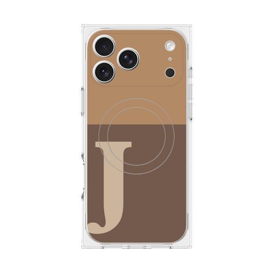 Premium Square Case with MagSafe［ Original - initial two tone - J brown ］