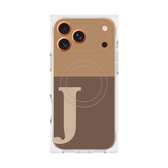 Premium Square Case with MagSafe［ Original - initial two tone - J brown ］