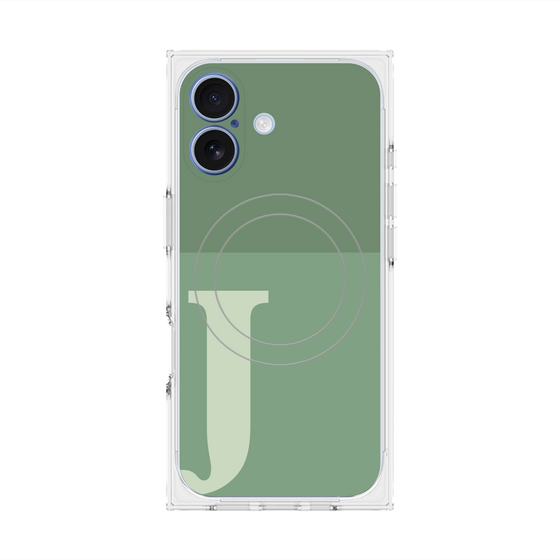 Premium Square Case with MagSafe［ Original - initial two tone - J green ］