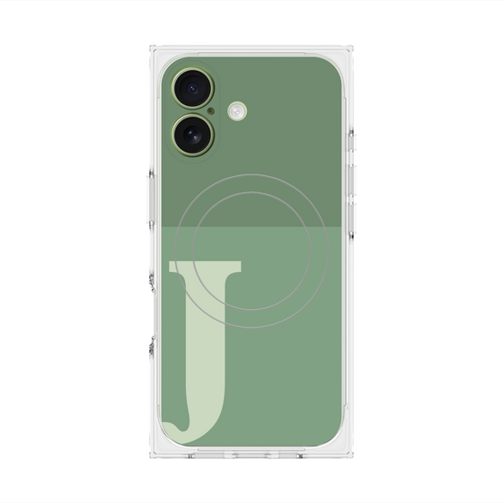 Premium Square Case with MagSafe［ Original - initial two tone - J green ］