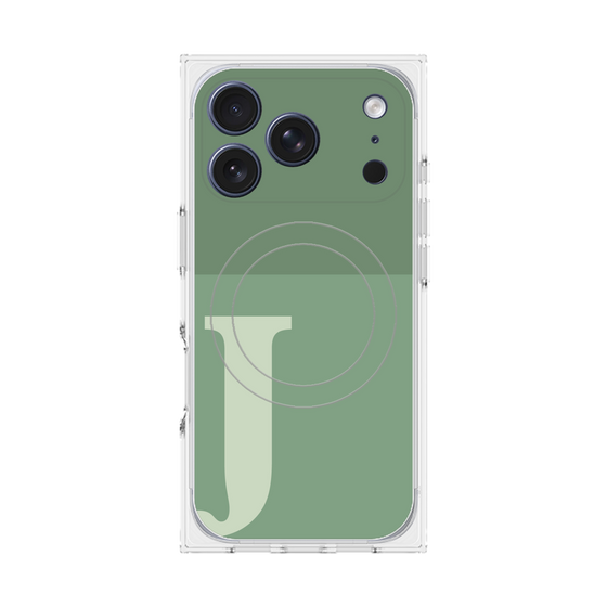 Premium Square Case with MagSafe［ Original - initial two tone - J green ］