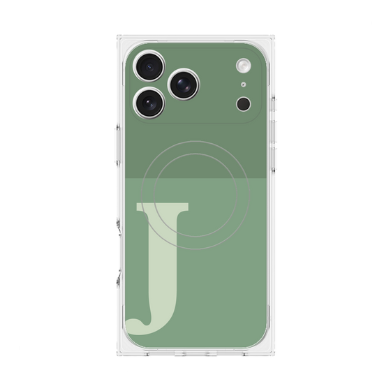 Premium Square Case with MagSafe［ Original - initial two tone - J green ］