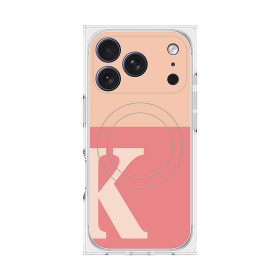 Premium Square Case with MagSafe［ Original - initial two tone - K pink ］