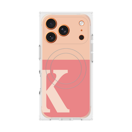 Premium Square Case with MagSafe［ Original - initial two tone - K pink ］
