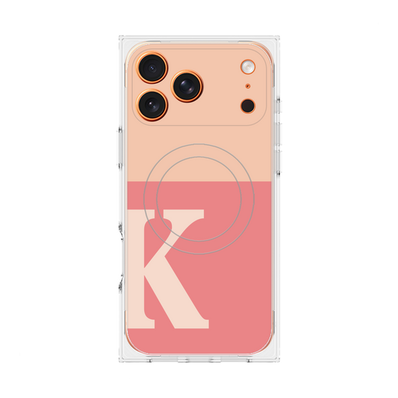 Premium Square Case with MagSafe［ Original - initial two tone - K pink ］