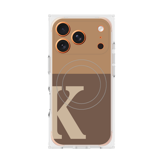 Premium Square Case with MagSafe［ Original - initial two tone - K brown ］