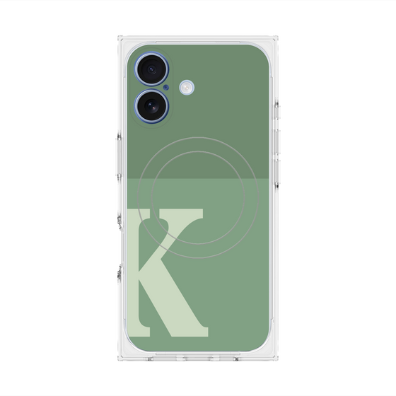 Premium Square Case with MagSafe［ Original - initial two tone - K green ］