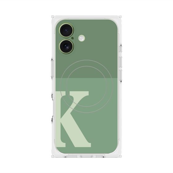 Premium Square Case with MagSafe［ Original - initial two tone - K green ］