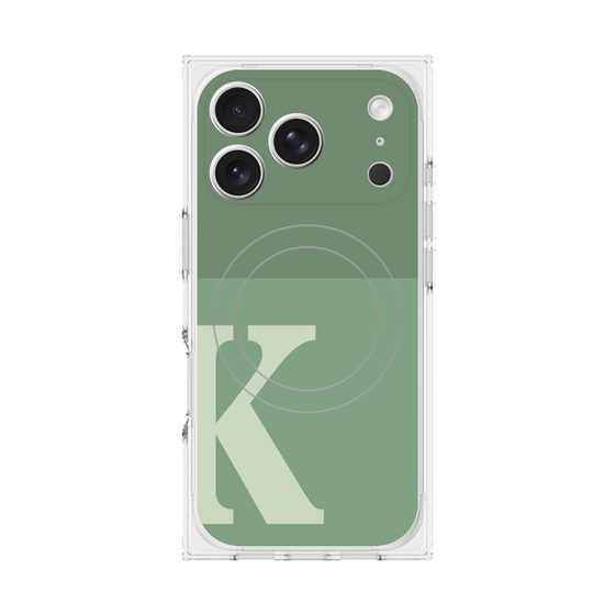 Premium Square Case with MagSafe［ Original - initial two tone - K green ］