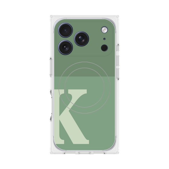 Premium Square Case with MagSafe［ Original - initial two tone - K green ］