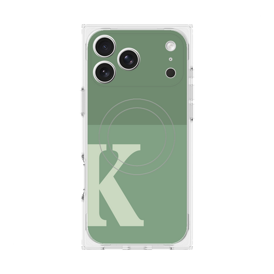 Premium Square Case with MagSafe［ Original - initial two tone - K green ］