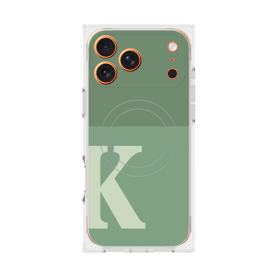 Premium Square Case with MagSafe［ Original - initial two tone - K green ］