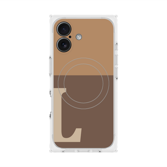 Premium Square Case with MagSafe［ Original - initial two tone - L brown ］