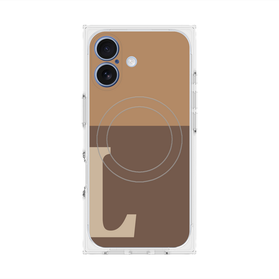 Premium Square Case with MagSafe［ Original - initial two tone - L brown ］