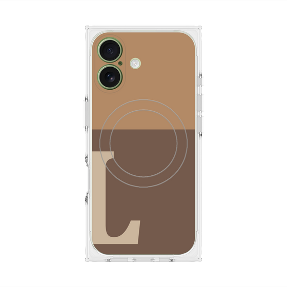 Premium Square Case with MagSafe［ Original - initial two tone - L brown ］