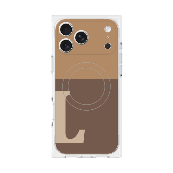 Premium Square Case with MagSafe［ Original - initial two tone - L brown ］