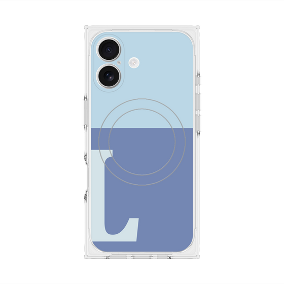 Premium Square Case with MagSafe［ Original - initial two tone - L blue ］