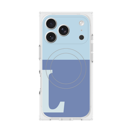 Premium Square Case with MagSafe［ Original - initial two tone - L blue ］