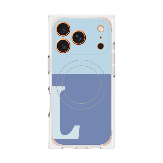 Premium Square Case with MagSafe［ Original - initial two tone - L blue ］