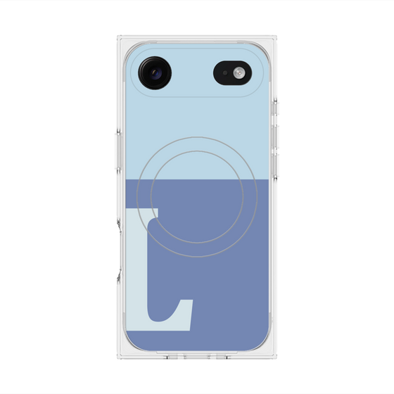 Premium Square Case with MagSafe［ Original - initial two tone - L blue ］
