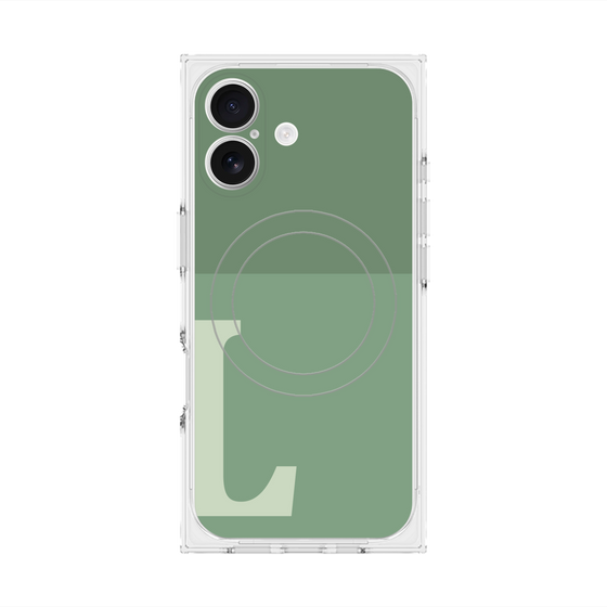Premium Square Case with MagSafe［ Original - initial two tone - L green ］