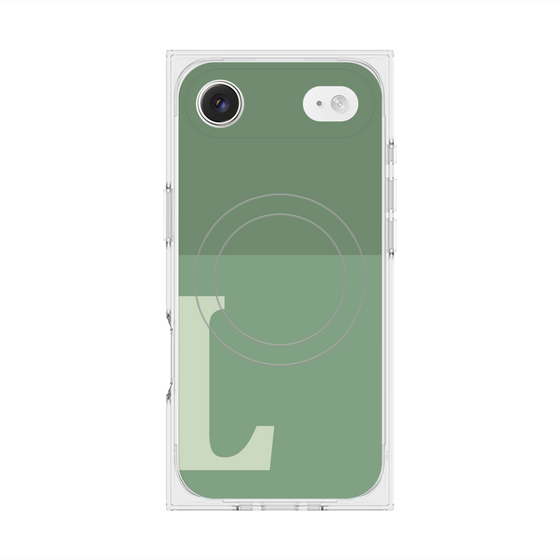 Premium Square Case with MagSafe［ Original - initial two tone - L green ］