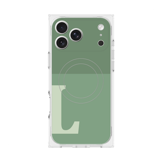 Premium Square Case with MagSafe［ Original - initial two tone - L green ］