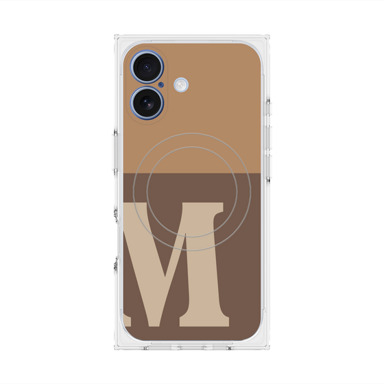 Premium Square Case with MagSafe［ Original - initial two tone - M brown ］