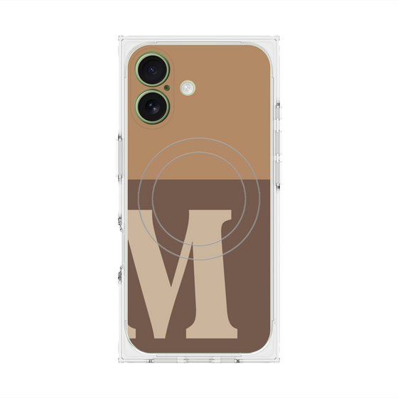 Premium Square Case with MagSafe［ Original - initial two tone - M brown ］