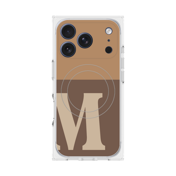 Premium Square Case with MagSafe［ Original - initial two tone - M brown ］
