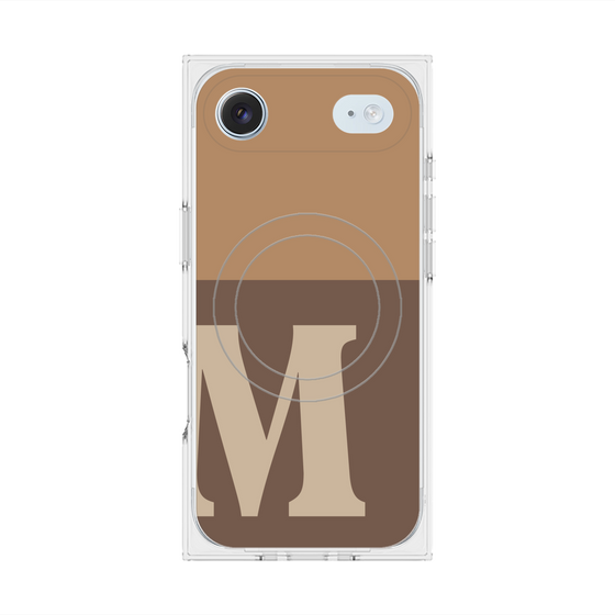 Premium Square Case with MagSafe［ Original - initial two tone - M brown ］