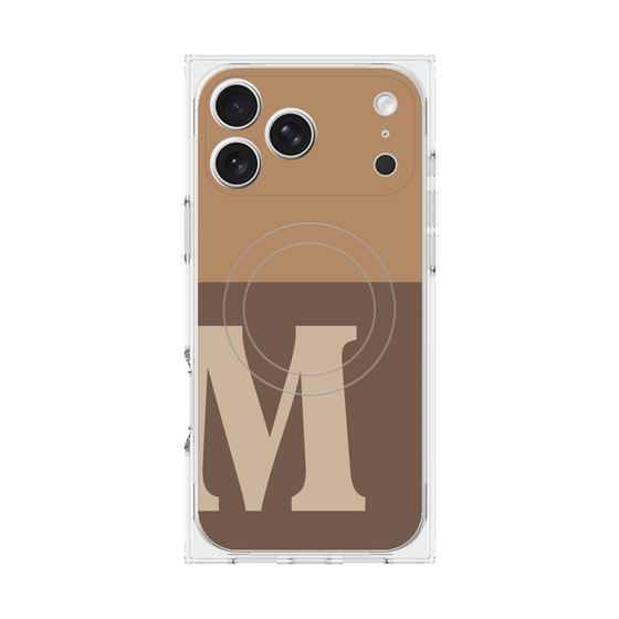 Premium Square Case with MagSafe［ Original - initial two tone - M brown ］