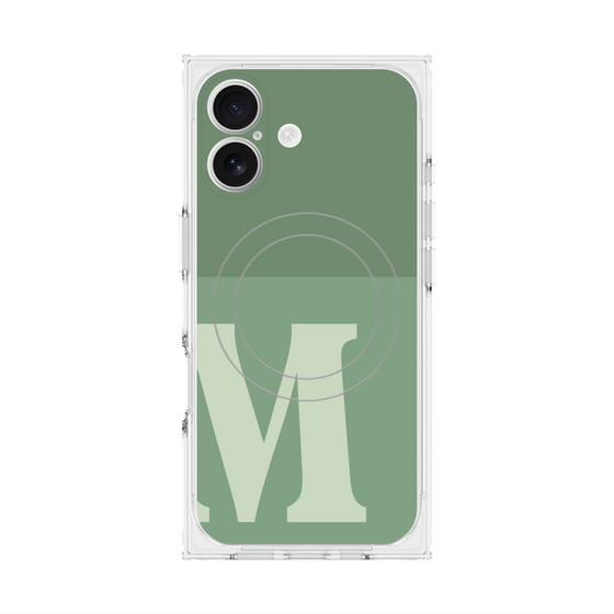 Premium Square Case with MagSafe［ Original - initial two tone - M green ］
