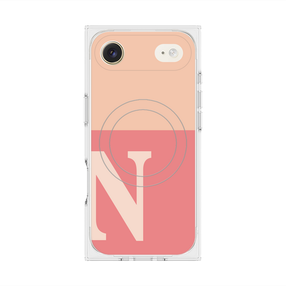 Premium Square Case with MagSafe［ Original - initial two tone - N pink ］