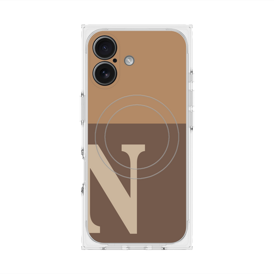 Premium Square Case with MagSafe［ Original - initial two tone - N brown ］