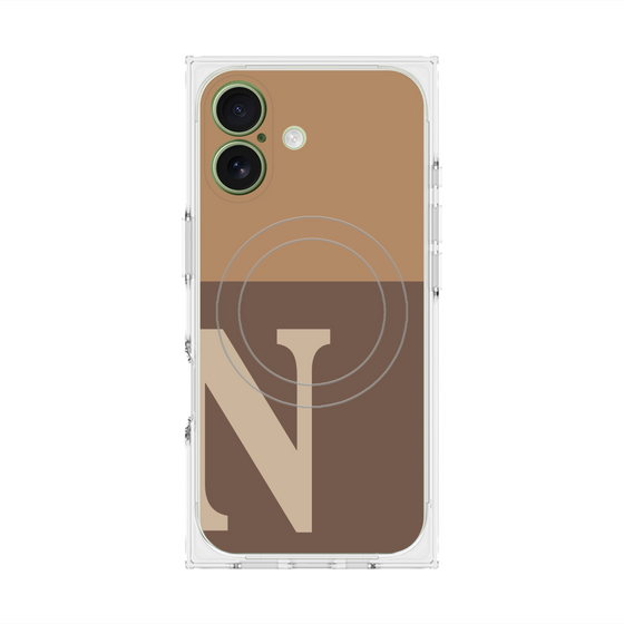 Premium Square Case with MagSafe［ Original - initial two tone - N brown ］