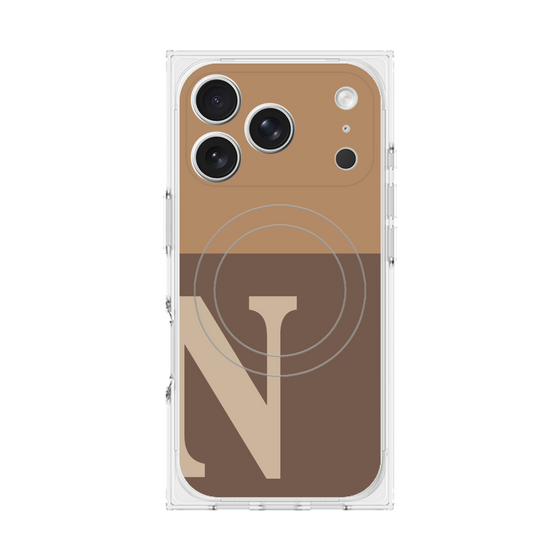 Premium Square Case with MagSafe［ Original - initial two tone - N brown ］