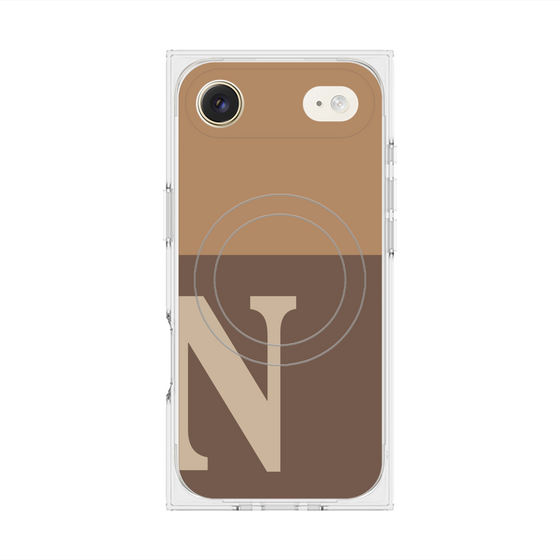 Premium Square Case with MagSafe［ Original - initial two tone - N brown ］