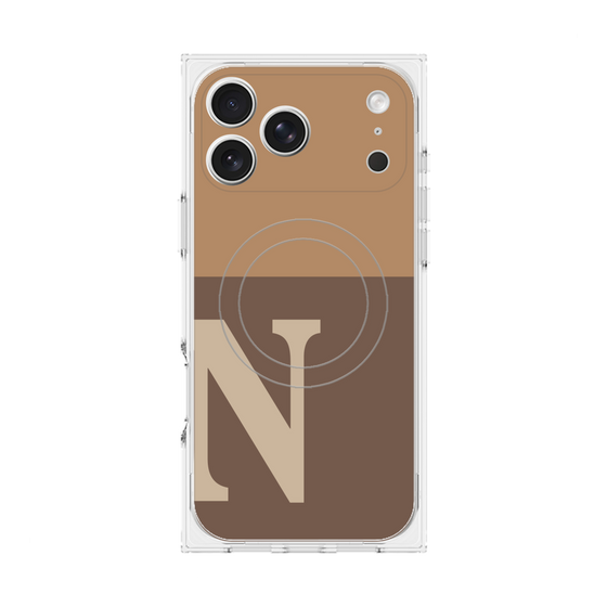 Premium Square Case with MagSafe［ Original - initial two tone - N brown ］