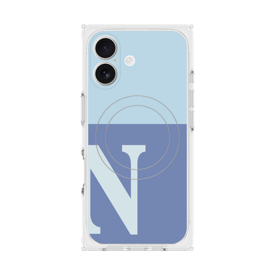 Premium Square Case with MagSafe［ Original - initial two tone - N blue ］