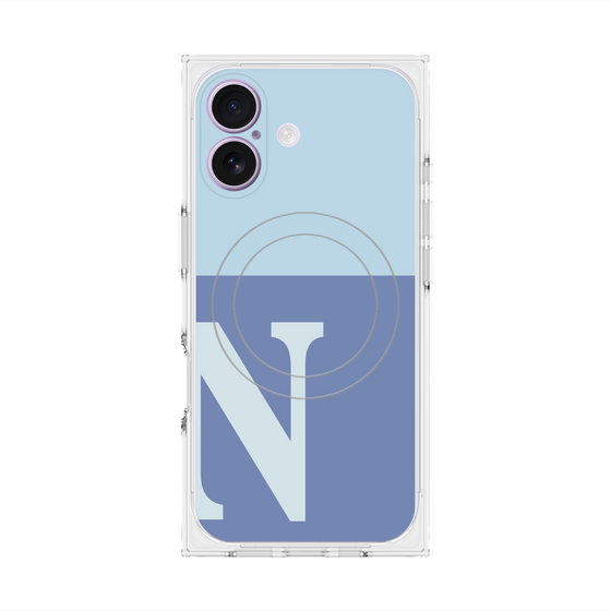 Premium Square Case with MagSafe［ Original - initial two tone - N blue ］