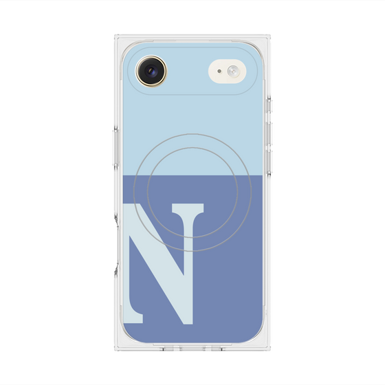 Premium Square Case with MagSafe［ Original - initial two tone - N blue ］