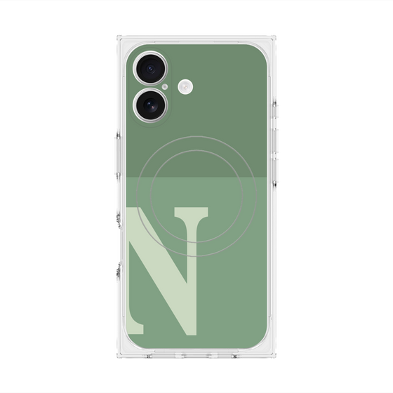 Premium Square Case with MagSafe［ Original - initial two tone - N green ］