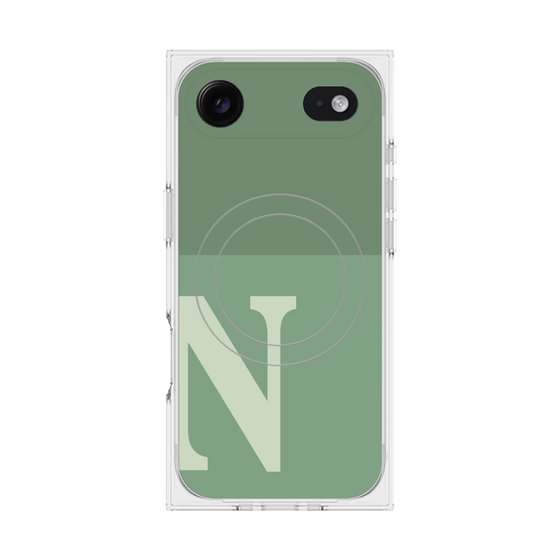 Premium Square Case with MagSafe［ Original - initial two tone - N green ］